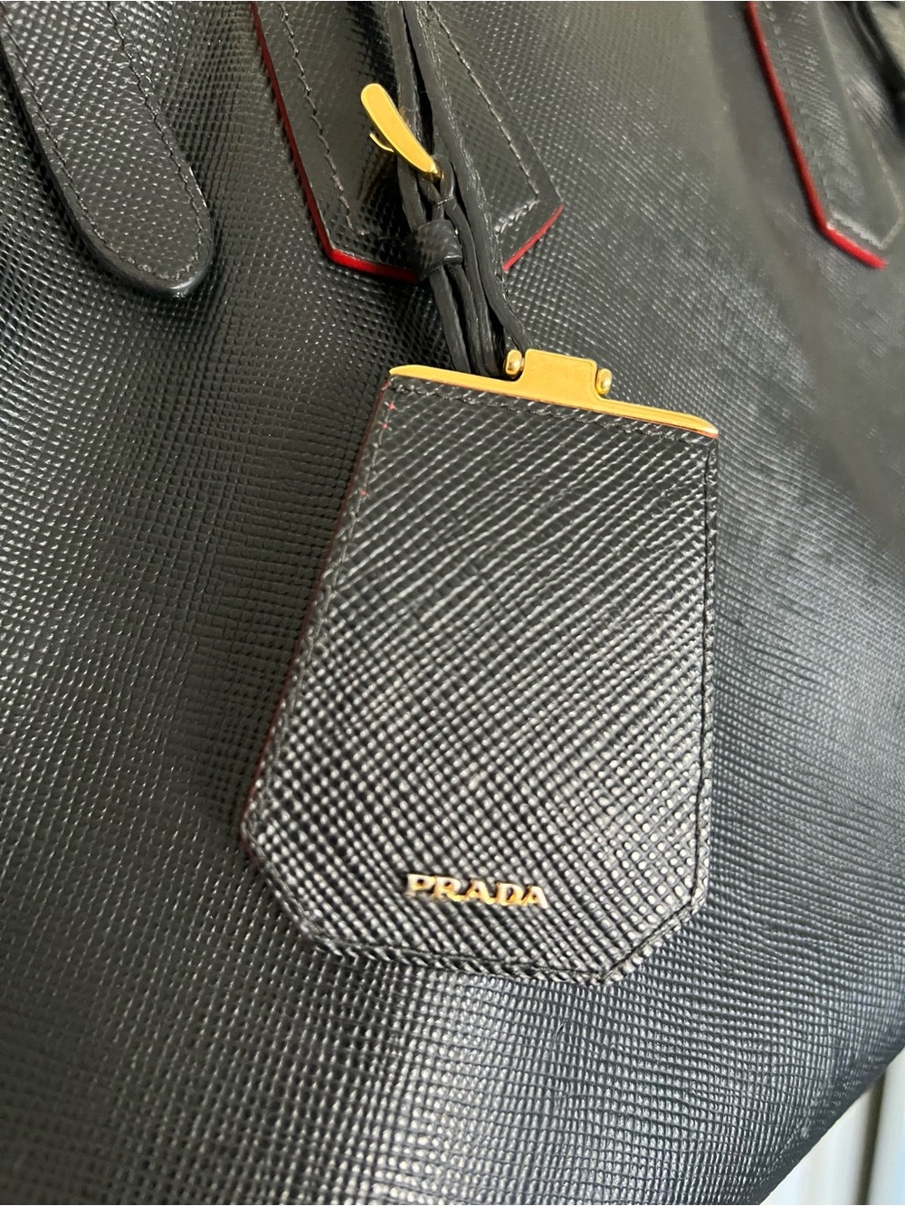Prada Black Saffiano Tote with Gold Hardware - Picture 4 of 7